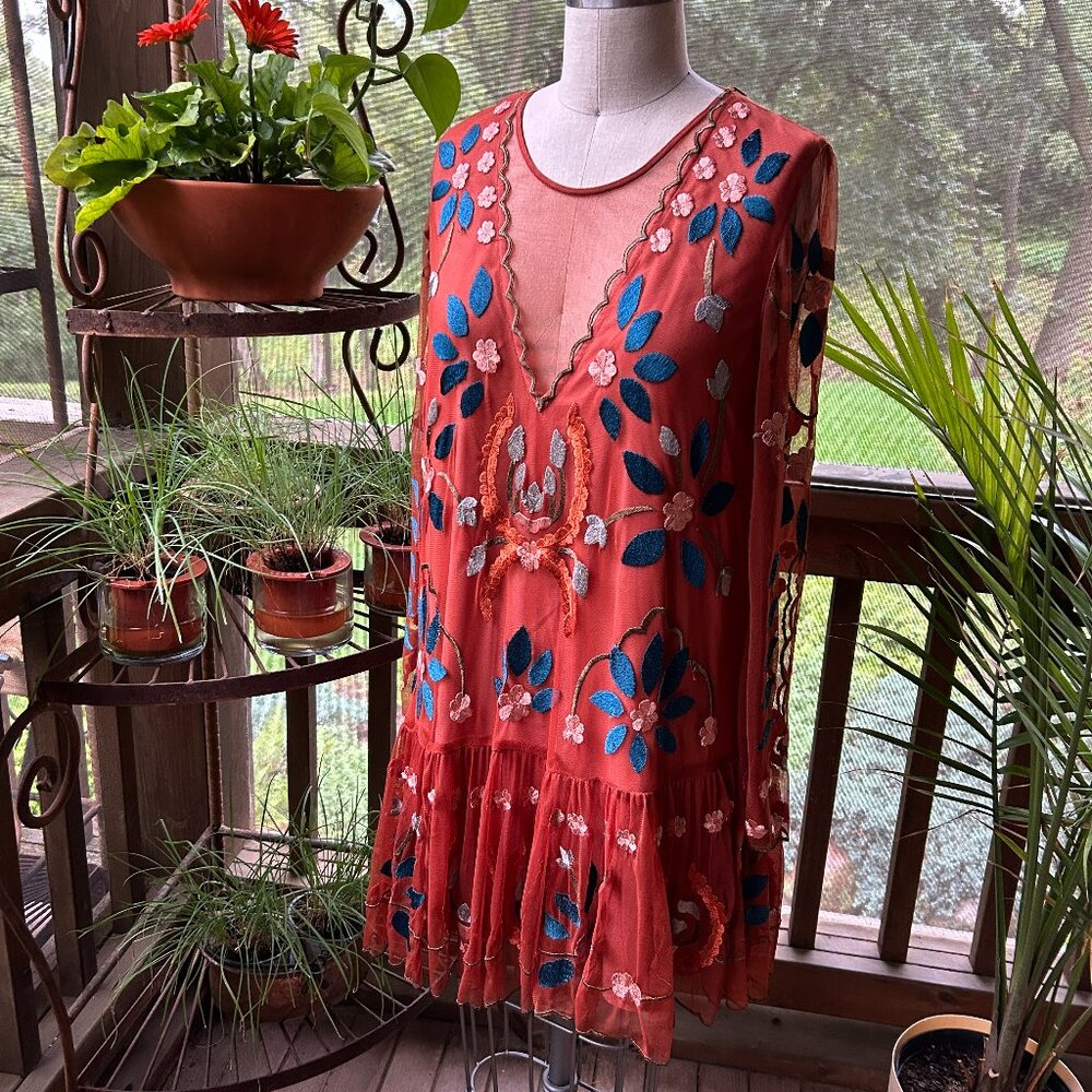Free People “Hearts Are Wild” Mini Dress (NWOT)